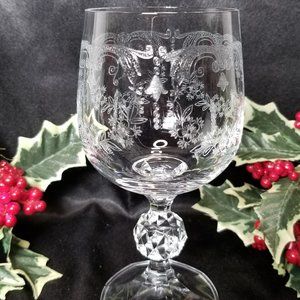 Vintage Cascade Etched Wine Glasses